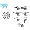 Pistolet pomme multi-jets metal brosse BOUTTE