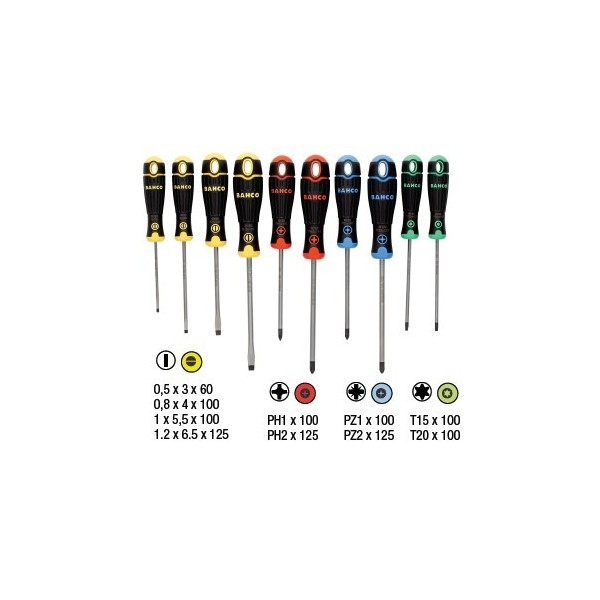 Jeu de tournevis BahcoFit x10 Pces BAHCO