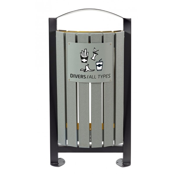 Corbeille sur pied 2X60L sans cendrier ARKEA ETIK Rossignol