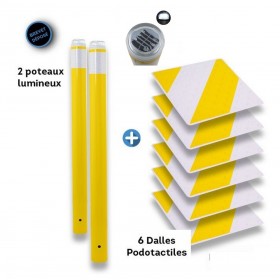 Kit Piétons 2 tubes Jaune classe 2 et 6 dalles Blanc/Jaune