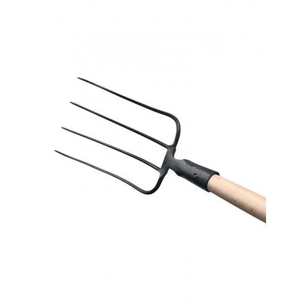Fourche à fumier 4 dents EM135 bois cintré