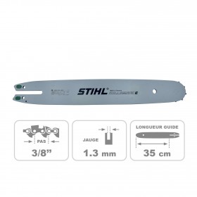 Guide chaine ROLLOMATIC 35CM/14 1.1MM/0.043 3/8" STIHL