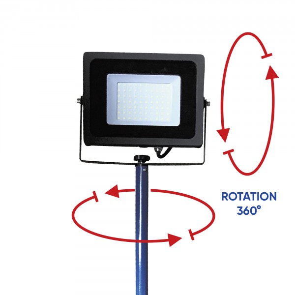 PROJECTEUR LED 50W PIED TELES IP65