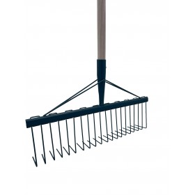 Balai à gazon pro 20 dents fil rond manche bois 150 cm FORGES DE MAGNE