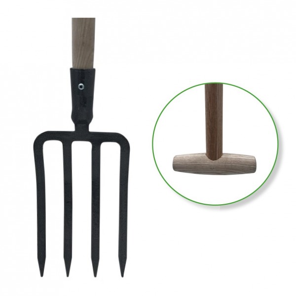 Fourche à bêcher 4 dents 27cm EM90 béquille PCS