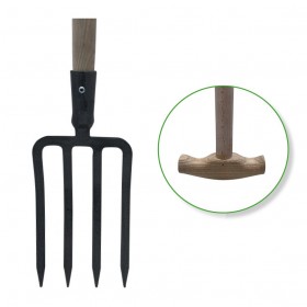 Fourche à bêcher 4 dents 27cm EM90 béquille Lyon PCS