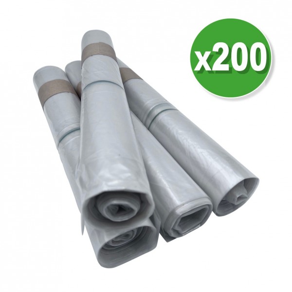 200 sacs poubelle transparent 110L 70X110 45 microns