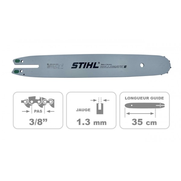 Guide chaine ROLLOMATIC 35CM/14 1.1MM/0.043 3/8" STIHL