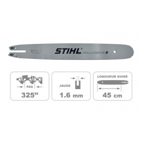 Guide chaine 45CM ROLLOMATIC STIHL