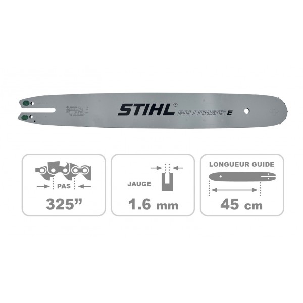 Guide chaine 45CM ROLLOMATIC STIHL