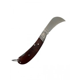 Serpette lame courbe inox 75mm bois