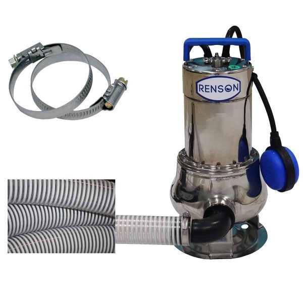 Pompe de relevage inox eaux très chargées 0,75kw 230V + KIT