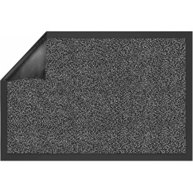 Tapis intérieur gris/noir microfibre 60x90