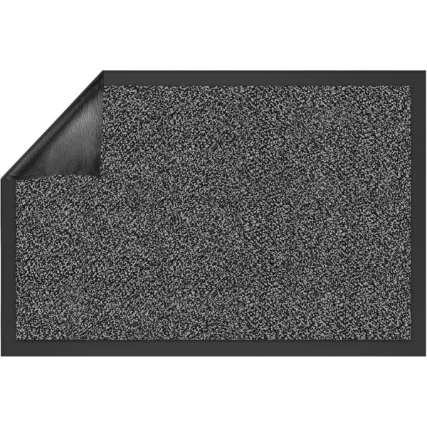 Tapis intérieur gris/noir microfibre 60x90