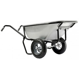 Brouette expert twin excellium galvanisé 230L roues gonflées HAEMMERLIN