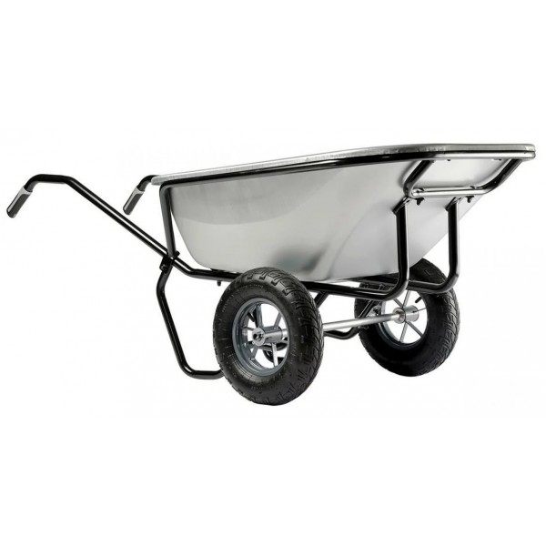 Brouette expert twin excellium galvanisé 230L roues gonflées HAEMMERLIN