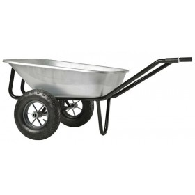Brouette expert twin premium galvanisé 160L roues gonflées HAEMMERLIN