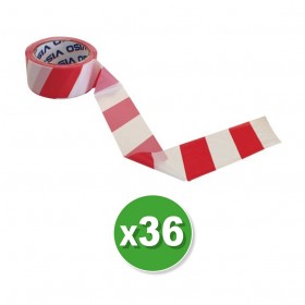 Rubalise de chantier 50mm x 100m Rouge/Blanc