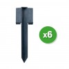6 Piquets Recy-Fix 40cm gris