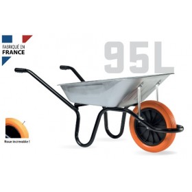 Brouette galvanisé AKTIV ONE 95L roue increvable HAEMMERLIN