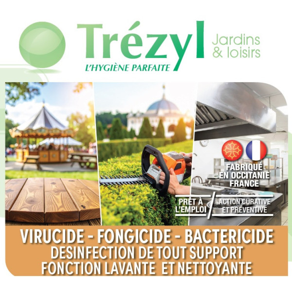 Désinfectant Trézyl 1L, puissant virucide, bactéricide, fongicide et nettoyant