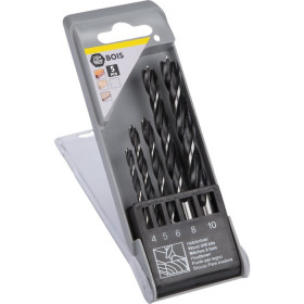 Coffret 5 forets bois Ø 4/10mm