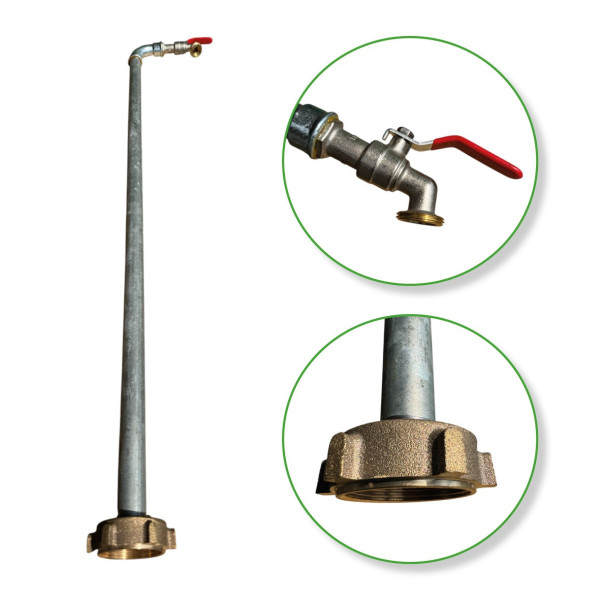 Canne de puisage 1000mm 55X300 avec robinet 1/4