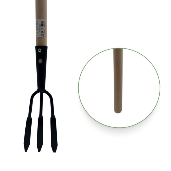 Fourche à rosiers 3 dents spatulées EM130 bois