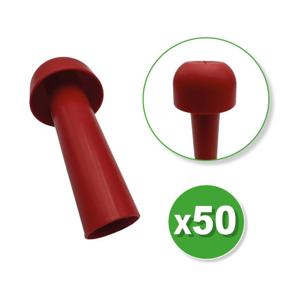 50 embouts de sécurité rouge