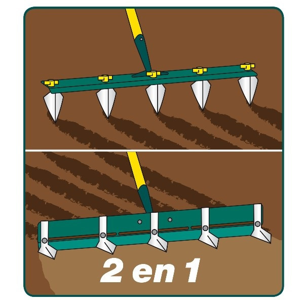 Traceur de rangs 5 dents réglables 65cm SM Leborgne