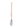 Fourche à bêcher 4 dents 27x18 spatules EM110 bois, pour les terres légères et les sols sableux, disponible chez jardins loisirs