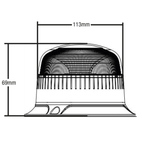Gyrophare magnétique flash 18 Led 12/24V
