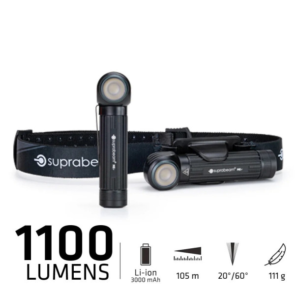 Torche + frontale M6r 1100lm rechargeable Suprabeam