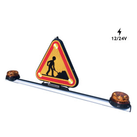 Rampe toit gyrophare et triangle 500 Led classe 1 relevage manuel 12/24V