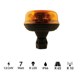 Gyrophare rotatif 8 Led flexible 12/24V