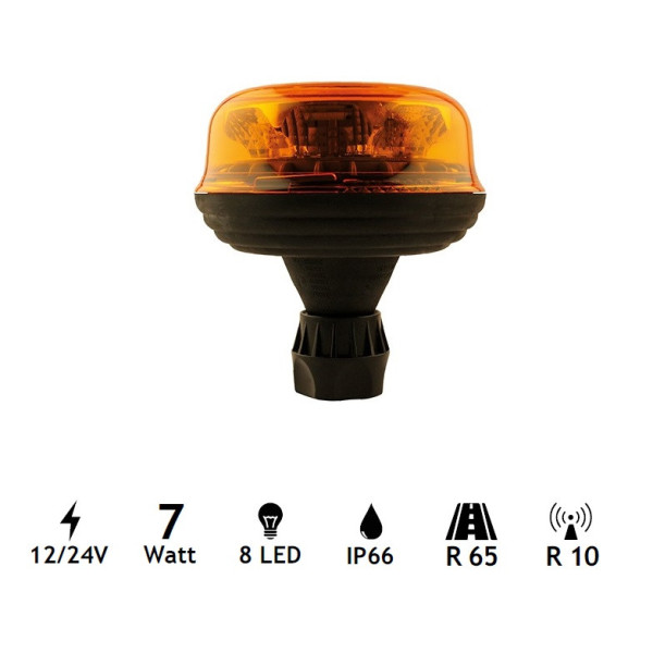 Gyrophare rotatif 8 Led flexible 12/24V