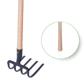 Croc à bêcher 4 dents plates 18x17 EM135 bois