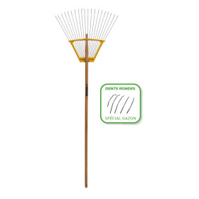 Balai gazon multi service 20 dents rondes EM150 bois