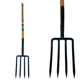 Fourche à bêcher à soie 4 dents 27x20 EM100 bois FORGES DE MAGNE