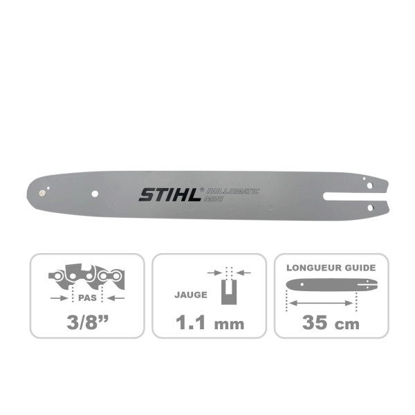 Guide Rollomatic E Mini 3/8"P  - 1.1mm 35cm  STIHL
