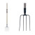 Fourche à fumier 4 dents 30x20 EM135 bois cintré PCS