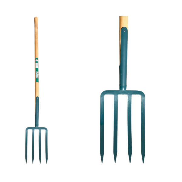 Fourche à bêcher à soie 4 dents 27x20 EM100 bois FORGES DE MAGNE