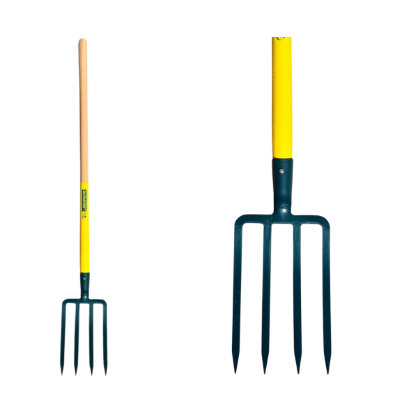 Fourche à bêcher 4 dents 23x16 compacte EM100 bois