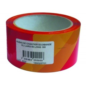 Ruban standard de chantier 50 x 100 m Rouge/Jaune NOVAP
